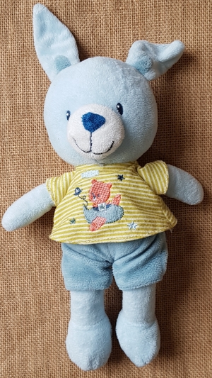 Peluche lapin bleu Pommette