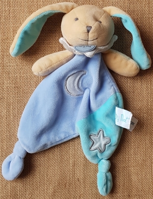 Doudou lapin bleu luminescent étoile BN0138 Baby Nat