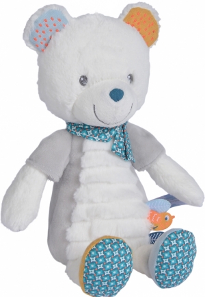 Peluche ours blanc et gris oiseau Nicotoy, Simba Toys (Dickie)
