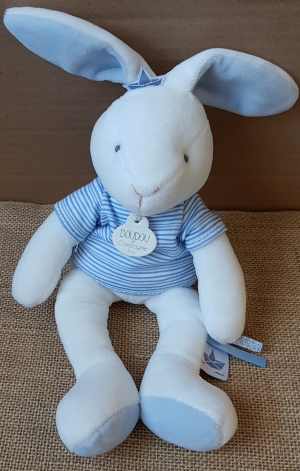 Peluche lapin blanc et bleu Matelot DC3517 Doudou et compagnie