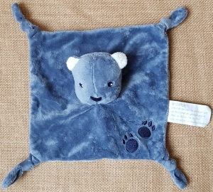 Doudou ours bleu empreintes Brioche, Kimbaloo - La Halle