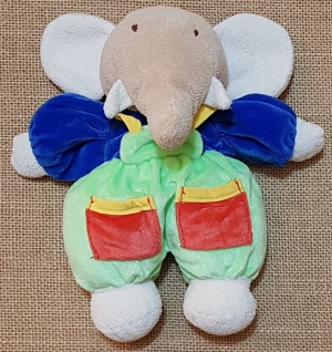 Peluche éléphant multicolore Ajena, Vintage