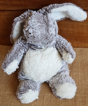Peluche lapin gris et blanc avec doudou BN664 Baby Nat