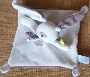 Doudou lapin marron et blanc BN0469 Baby Nat