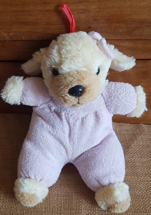 Peluche chien rose crème et marron Arthur et Lola - Bébisol, Marques pharmacie