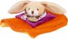Doudou Martin le lapin carré plat orange et violet - Les Z'amigolos Doudou et compagnie