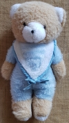 Ours en peluche en habit marin bleu et blanc Nounours - Vintage