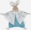 Doudou lapin en coton bio bleu lange Kaloo