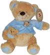 Peluche ours avec bébé  marron pull bleu Nicotoy Nicotoy