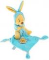 Doudou Winnie l'ourson bleu et jaune capuche et mouchoir Disney Baby - Nicotoy - Simba Toys (Dickie)