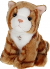 Peluche chat tigré marron et blanc sonore Gipsy