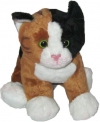 Peluche chat marron, noir et blanc tricolore Gipsy