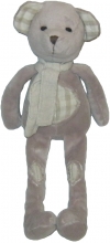 Peluche ours gris taupe vichy I2C I2C