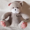 Peluche ours gris tissu liberty Mustela Musti - Marques pharmacie
