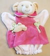 Doudou souris marionnette rose et verte Nounours - Vintage