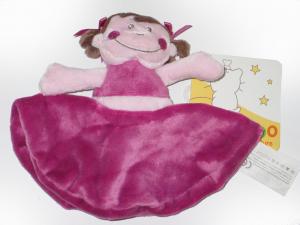 Doudou poupée princesse plat rond rose foncé, violet marionnette Kimbaloo - La Halle
