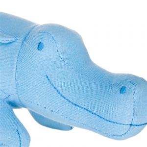 Doudou crocodile bleu en tissu