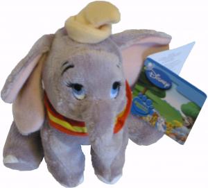 Peluche éléphant Dumbo gris chapeau jaune et collerette Disney Baby, Simba Toys (Dickie), Nicotoy