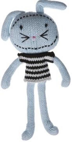 Peluche lapin bleu tricoté Marèse