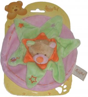 Doudou ours étoile vert et rose BN351 Baby Nat