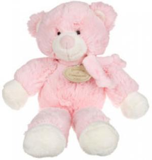Doudou peluche ours rose, écharpe, très doux, longues pattes, collection les Bonbons