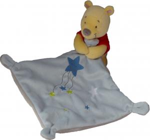 Doudou Winnie mouchoir gris brodé d'étoiles Disney Baby, Simba Toys (Dickie)