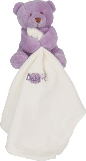 Doudou ours violet tenant un mouchoir blanc BN3530 Baby Nat