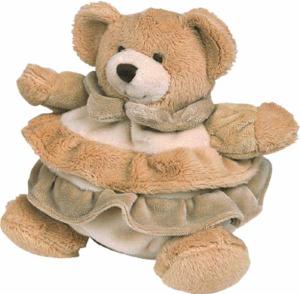 Peluche ours marron beige crème volants BN856 Baby Nat