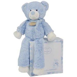 Doudou peluche ours bleu, longues pattes, collection les Bonbons, grand modèle Doudou et compagnie
