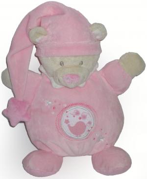 PELUCHE DOUDOU CHAT Arthur Et Lola Gris Rose Fleur Bebisol