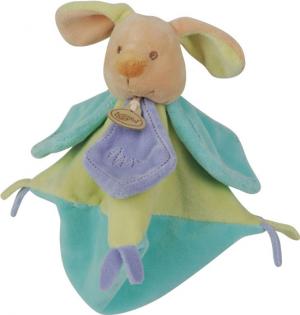 Doudou chien plat marron, vert et bleu - BN655 Baby Nat