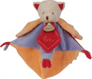 Doudou chat Gribouillis violet orange BN655 Baby Nat
