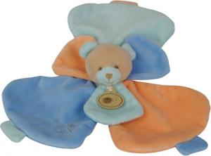 Doudou ours pétales bleu et orange BN652 Baby Nat