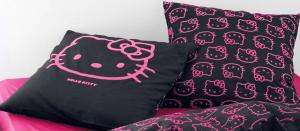 Taie d'oreiller Hello Kitty Noir et rose Hello Kitty - Sanrio, Idées cadeaux