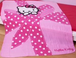 Couverture polaire enfant Hello Kitty rose décor paquet cadeaux Hello Kitty - Sanrio, Idées cadeaux