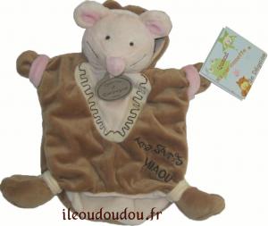 Marionnette souris rose déguisée en chat - DC1394 Doudou et compagnie