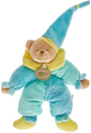Peluche ours bleu turquoise et jaune Baby Nat