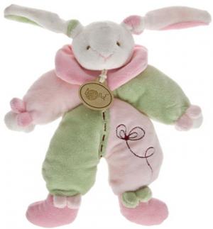 Peluche lapin vert et rose Baby Nat