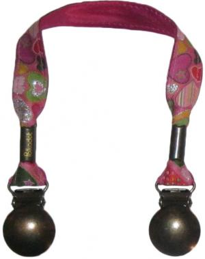 Attache-doudou coeurs roses Polkadot