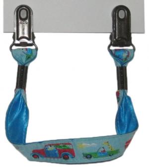 Attache-doudou bleu voitures sos
