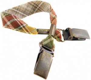 Attache-doudou à carreaux écossais Polkadot
