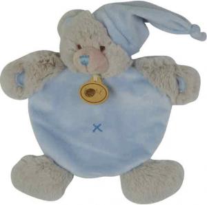 Doudou ours gris bleu Câlin BN659 Baby Nat