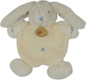 Doudou lapin blanc bleu Câlin BN659 Baby Nat