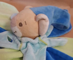 Doudou Koala Coco bleu et vert sos