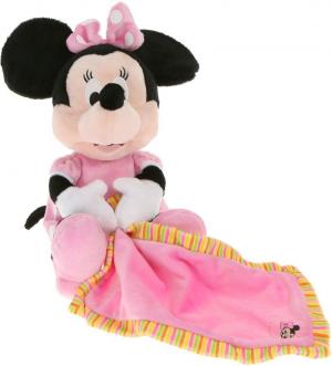 Peluche Minnie tenant un doudou couverture rose Disney Baby, Nicotoy, Simba Toys (Dickie)