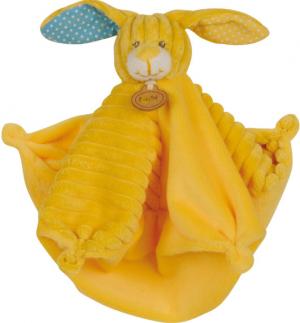 Doudou lapin jaune plat velours - BN736 Baby Nat