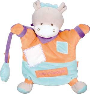 Marionnette âne Zénon orange Zig-Zag DC2565 Doudou et compagnie