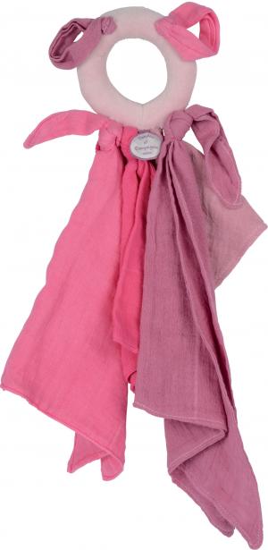 Doudou l'Ange poignée ours rose Doudou et compagnie