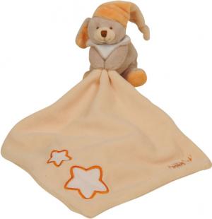 Doudou chien orange luminescent plat mouchoir Baby Nat