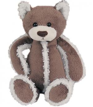 Doudou chat ours marron et blanc mousse fourrure, petit modèle HO1374 Histoire d'ours
